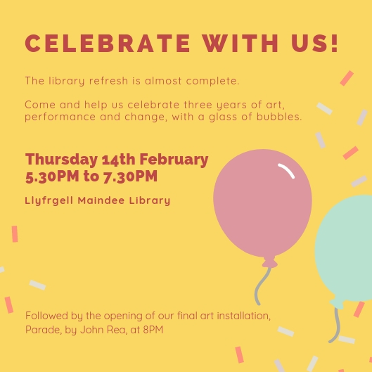 Advert for celebration event at Maindee Library Advert for celebration event at Maindee Library on 14th February at 5.30PM