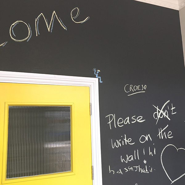 Welcome board in the foyer of Maindee Library.