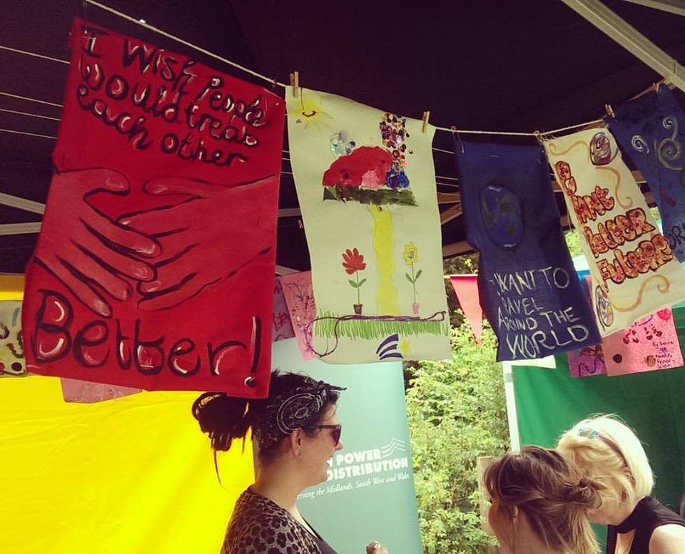 Flags being created by young people at Maindee Festival 2016